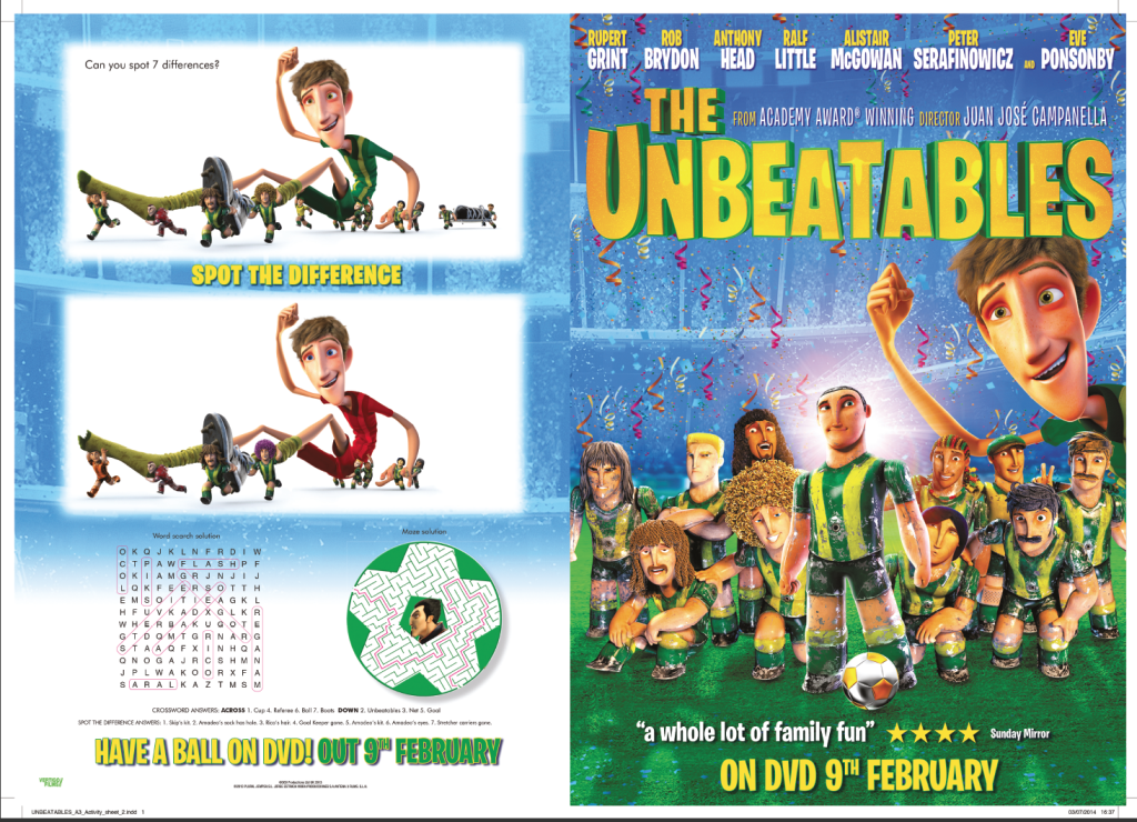 the Unbeatables free activity sheet unbeatables