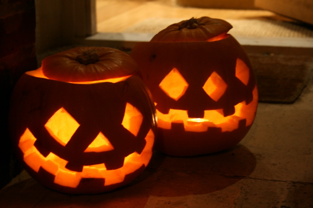 pumpkin decorated for halloween
