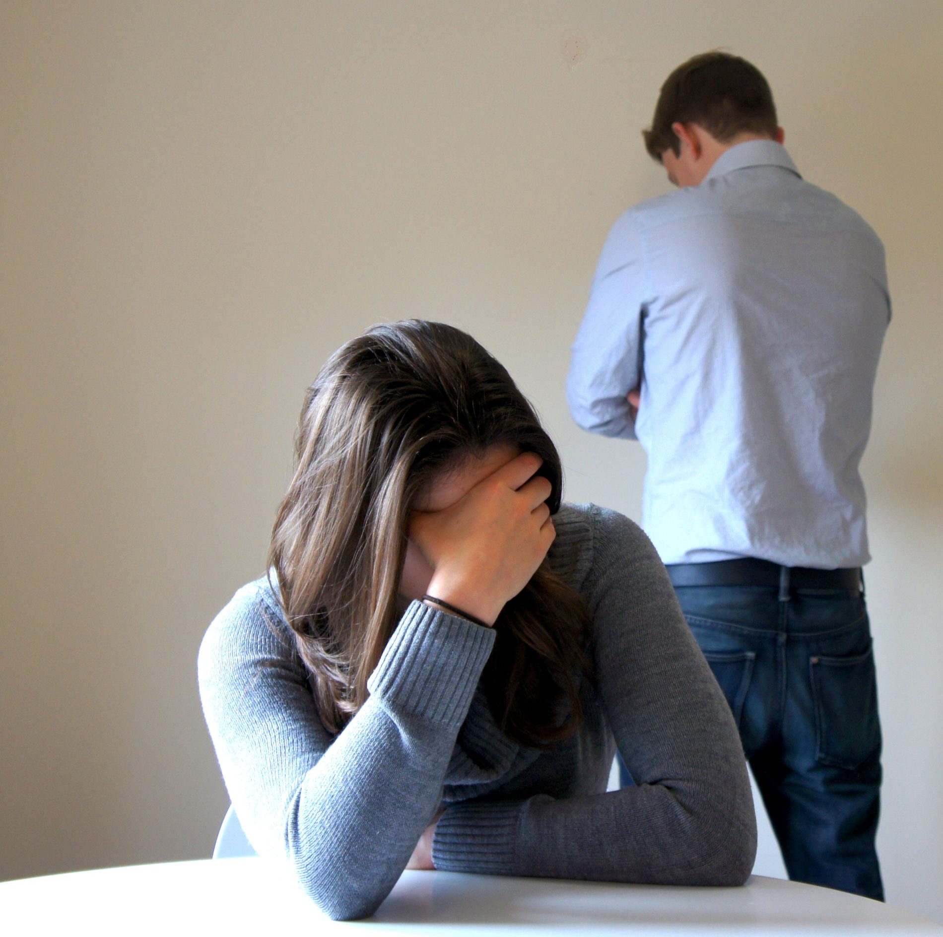 couple not looking at each other and sad thinking of divorce and separation