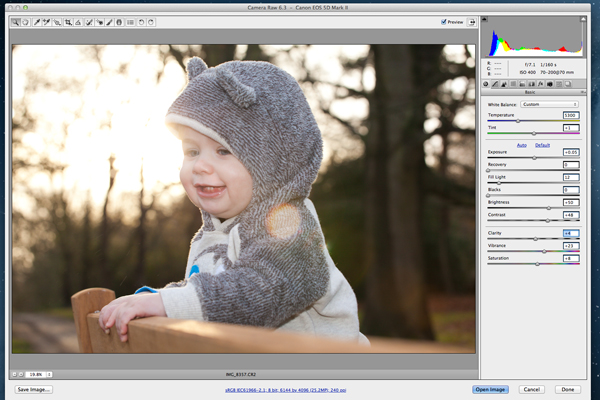 RAW file adjusted