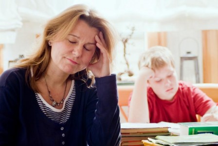 Stressed-mum-and-homework