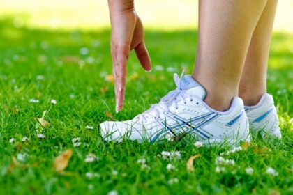 trainers while woman doing fitness