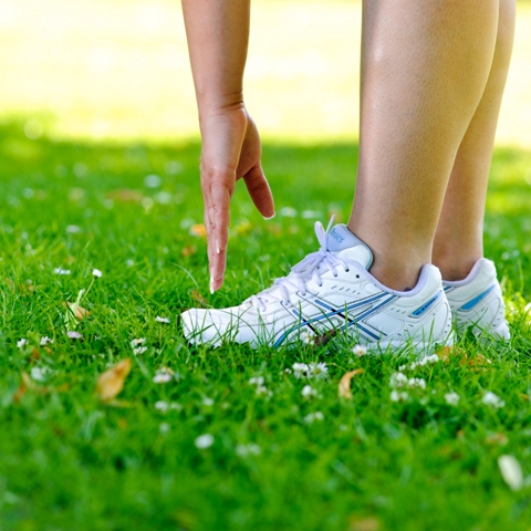 trainers while woman doing fitness 