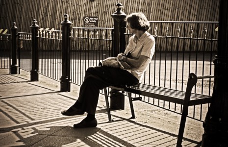 Waiting People Bench Journey Loneliness