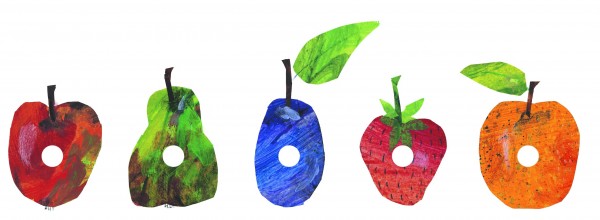 book The Very Hungry Caterpillar 45th anniversary publishing in 2014 character art_fruit__holes_line[1]