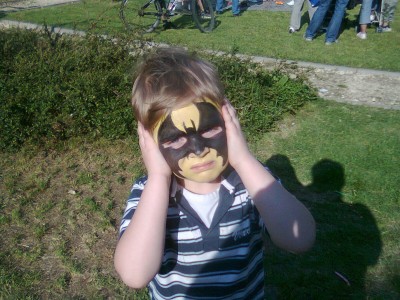 dressing up Boy Face-Paint Batman