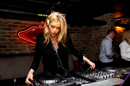 Photo of TV presenter and DJ Laura Whitmore performing at Beefeater Restaurants' 40th birthday bash by Anthony Harvey/Getty Images for Beefeater Grill