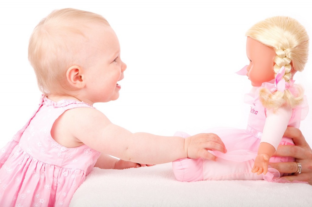 dolls baby girl playing with doll