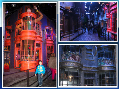 Harry Potter Studio Tour diagon alley London Mums magazine collage