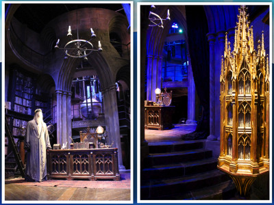 Harry Potter Studio Tour dumbledor's office London Mums magazine collage