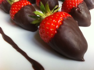 chocolate-dipped fruit