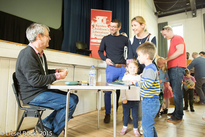 Axel Scheffler signing at the Barnes Children's Literature Festival 2015