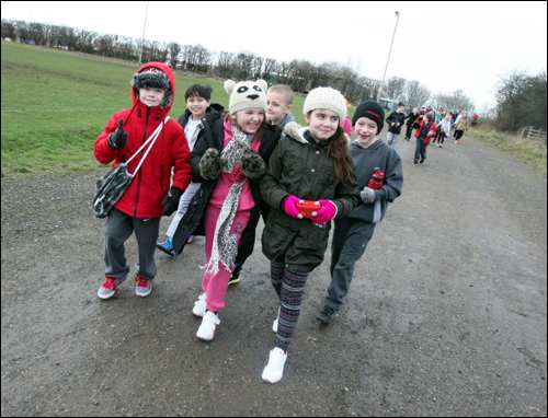 Walk to School Week class boy and girls kids