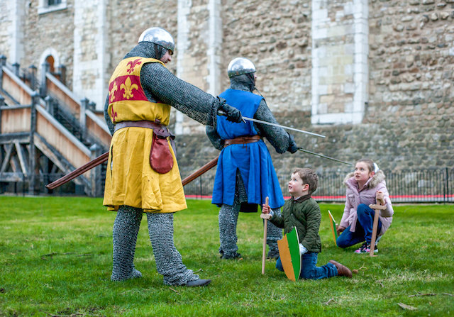 children playing at the Tower of London 
