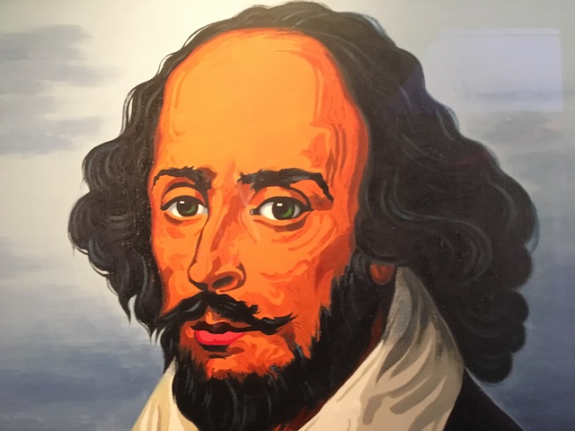 colour drawing portrait of william shakespeare at stratford upon avon birthplace