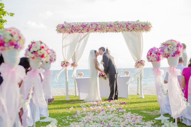 flower achway beach wedding