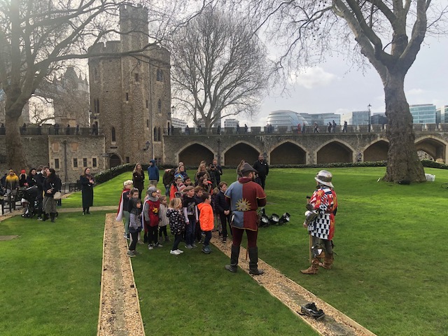 kids playing at the tower of london