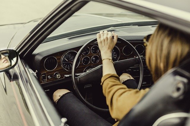 teenager driving car