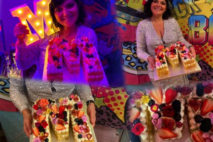 M shaped cake by my baker for london mums magazine summer party