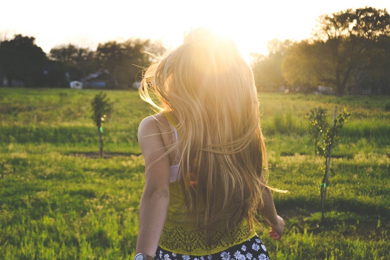 girl running in a park