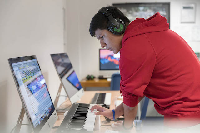 Digital FX student using the school's facilities