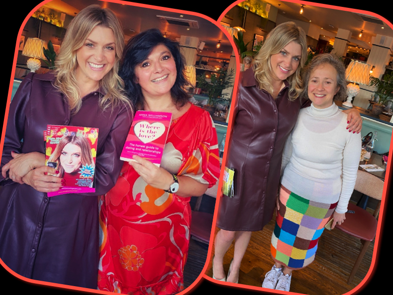 Anna Williamson posing with London Mums magazine reporters at Coppa Club Putney