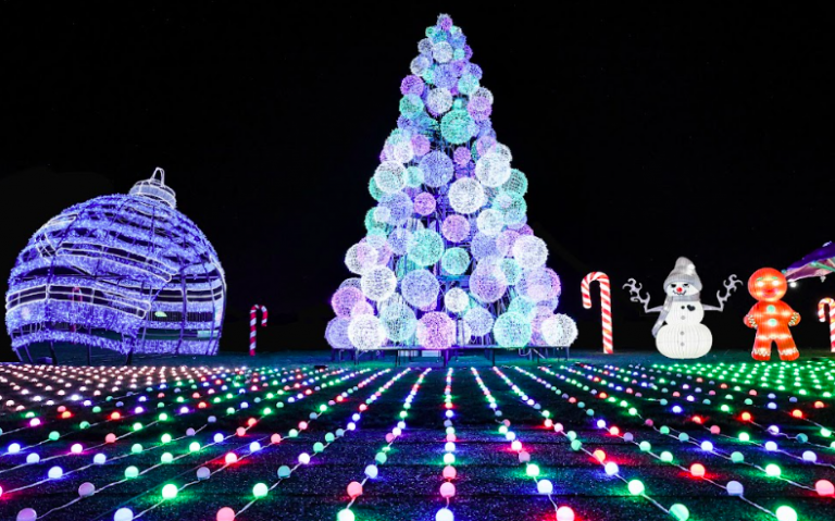 Christmas lights at Lightopia London A Christmas Fantasy at Crystal Palace Park