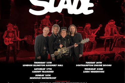 Slade band posing for mums magazine ahead of their christmas tour