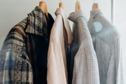 woman's wardrobe including different style men's jackets