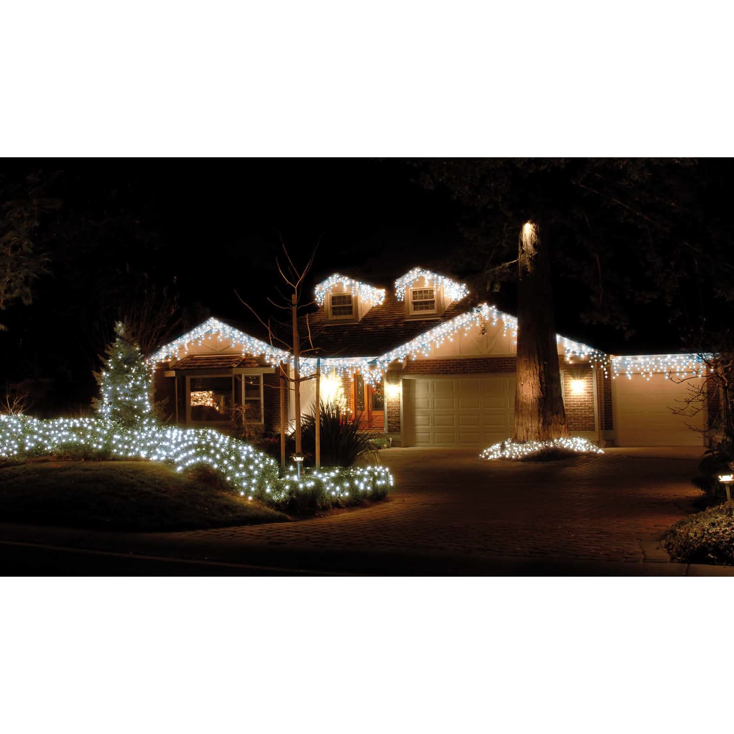 cool white-led snowing icicle lights