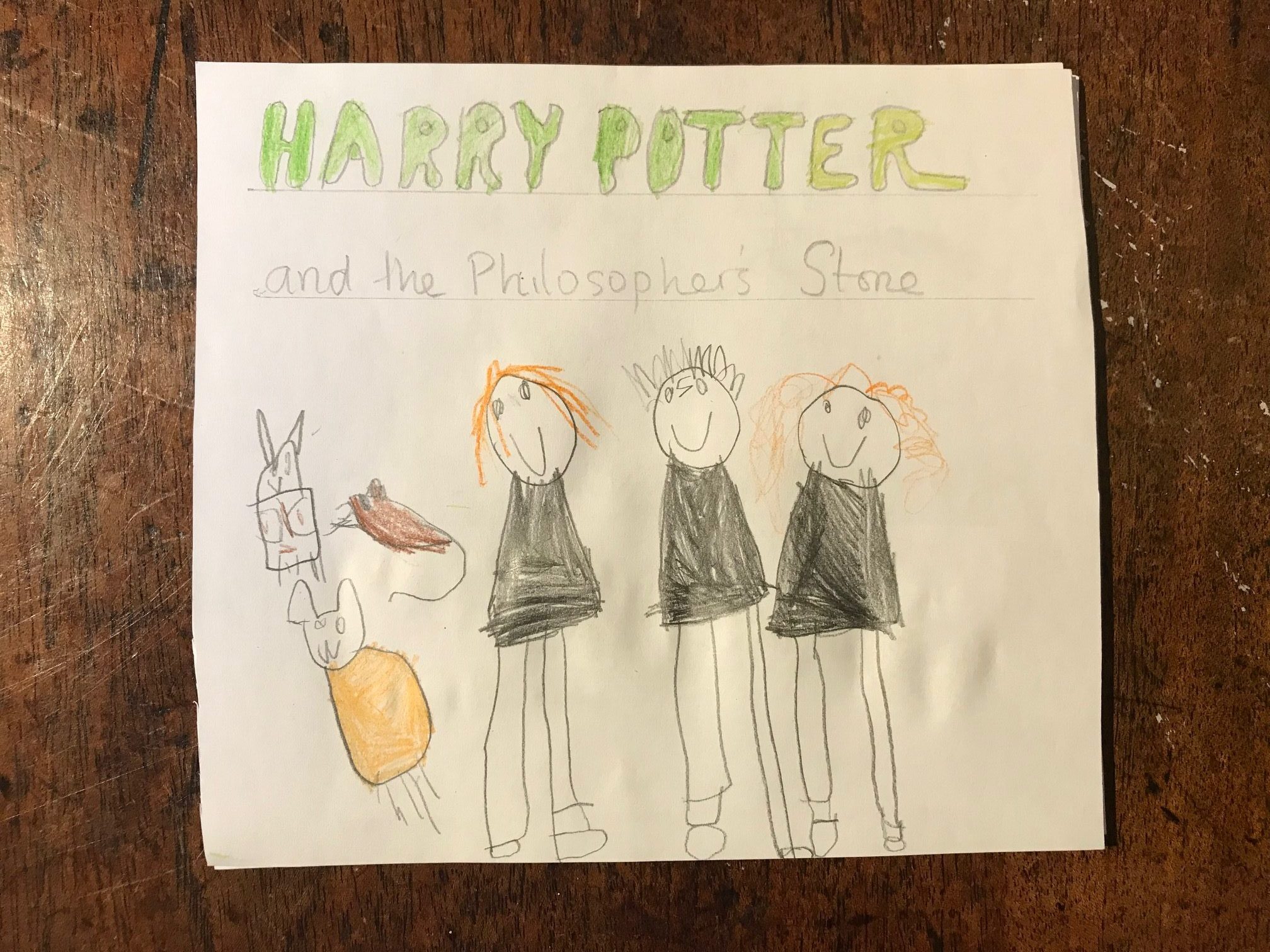 Front cover of Harry Potter for 4-year-olds written by a mum and illustrated by a pre-schooler 