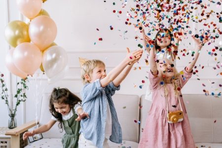 Kids playing at a Birthday Party