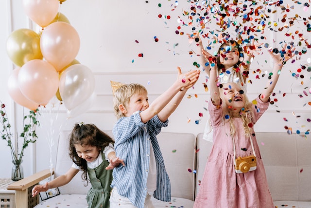 Kids playing at a Birthday Party