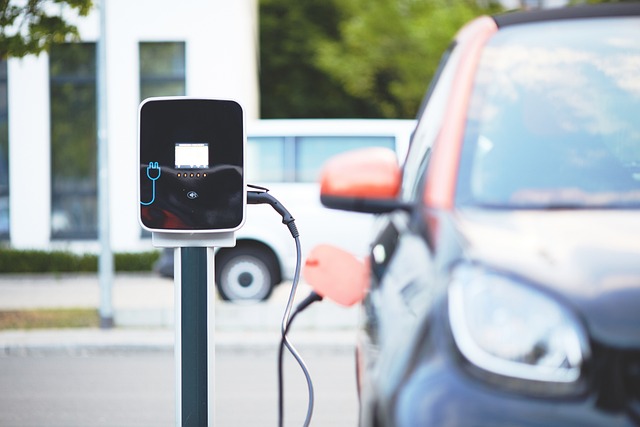 electric car at charge point