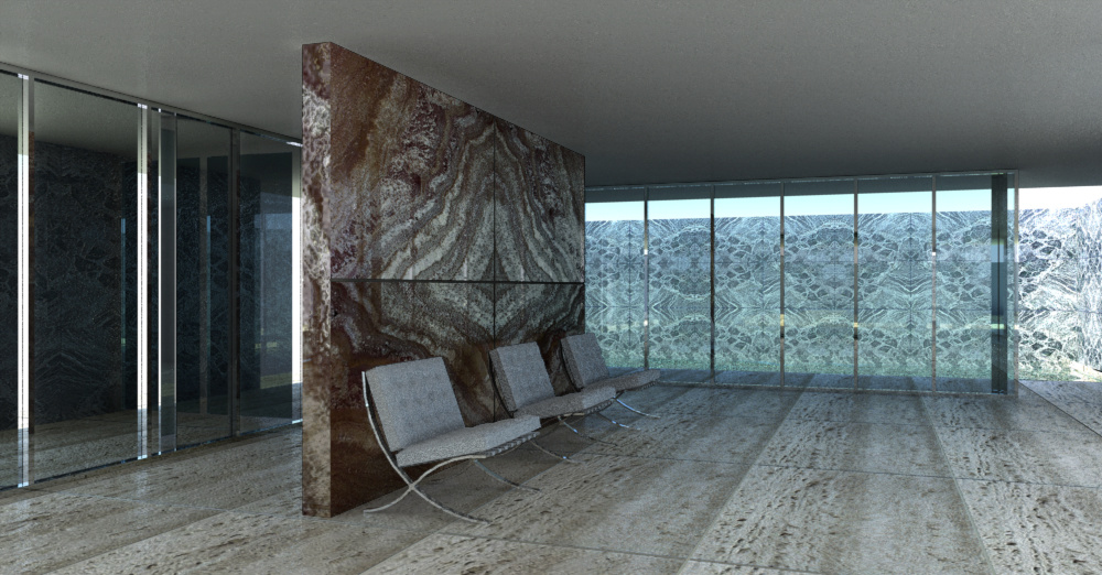mondrian inspired Barcelona Pavilion