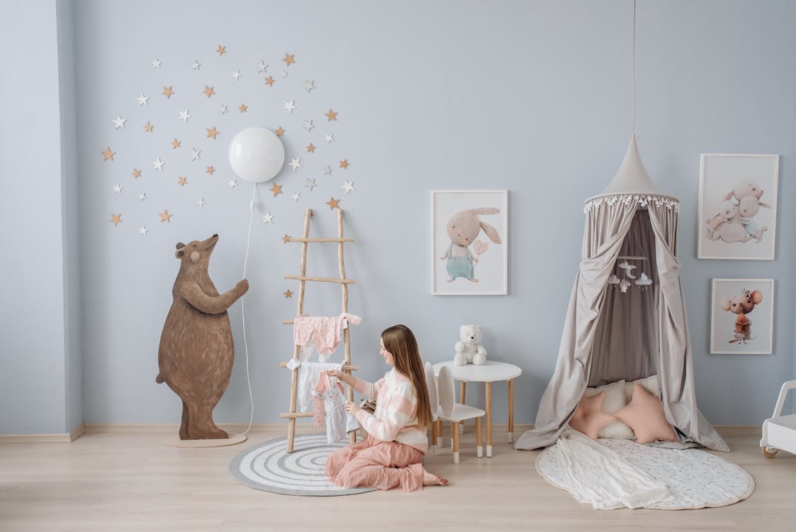 girll sitting in her bedroom