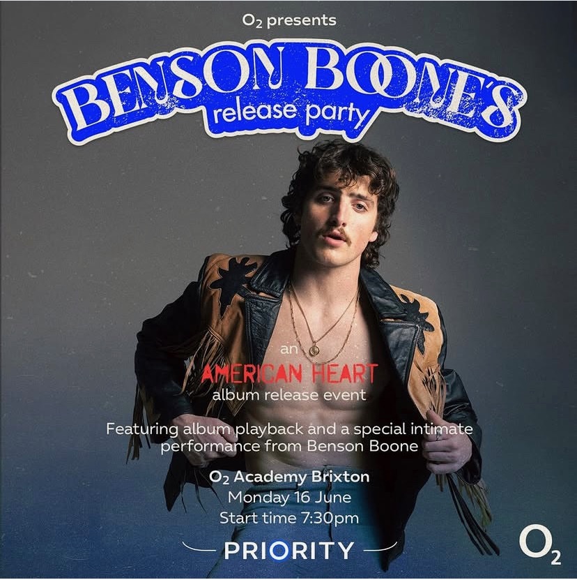 Benson Boone’s American Heart Album Launch at O2 Academy Brixton